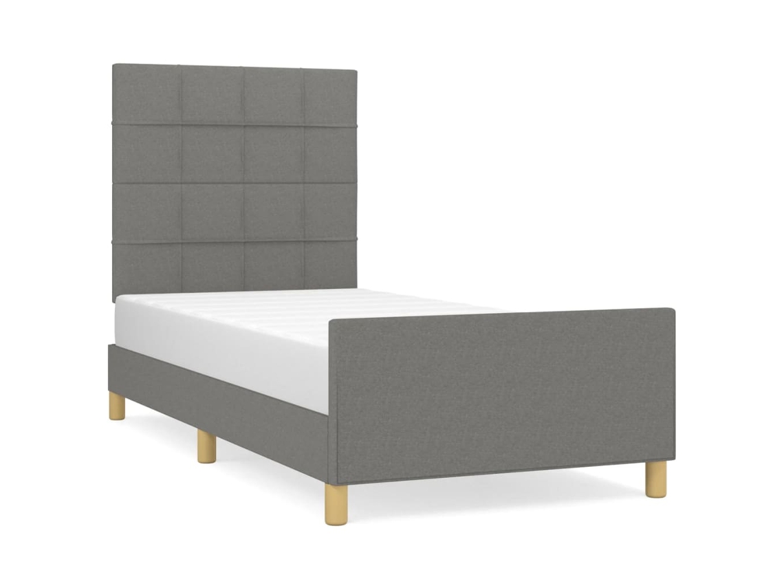Bed Frame With Headboard, Bed Frames With Headboards Vidaxl Cinzeto Tecido (80 X 200 Cm)