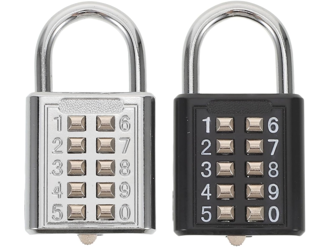 Conjunto De 2 Cadeados Combinação Com Senha Para Malas, Pretos E Prateados, Estilo Tsa