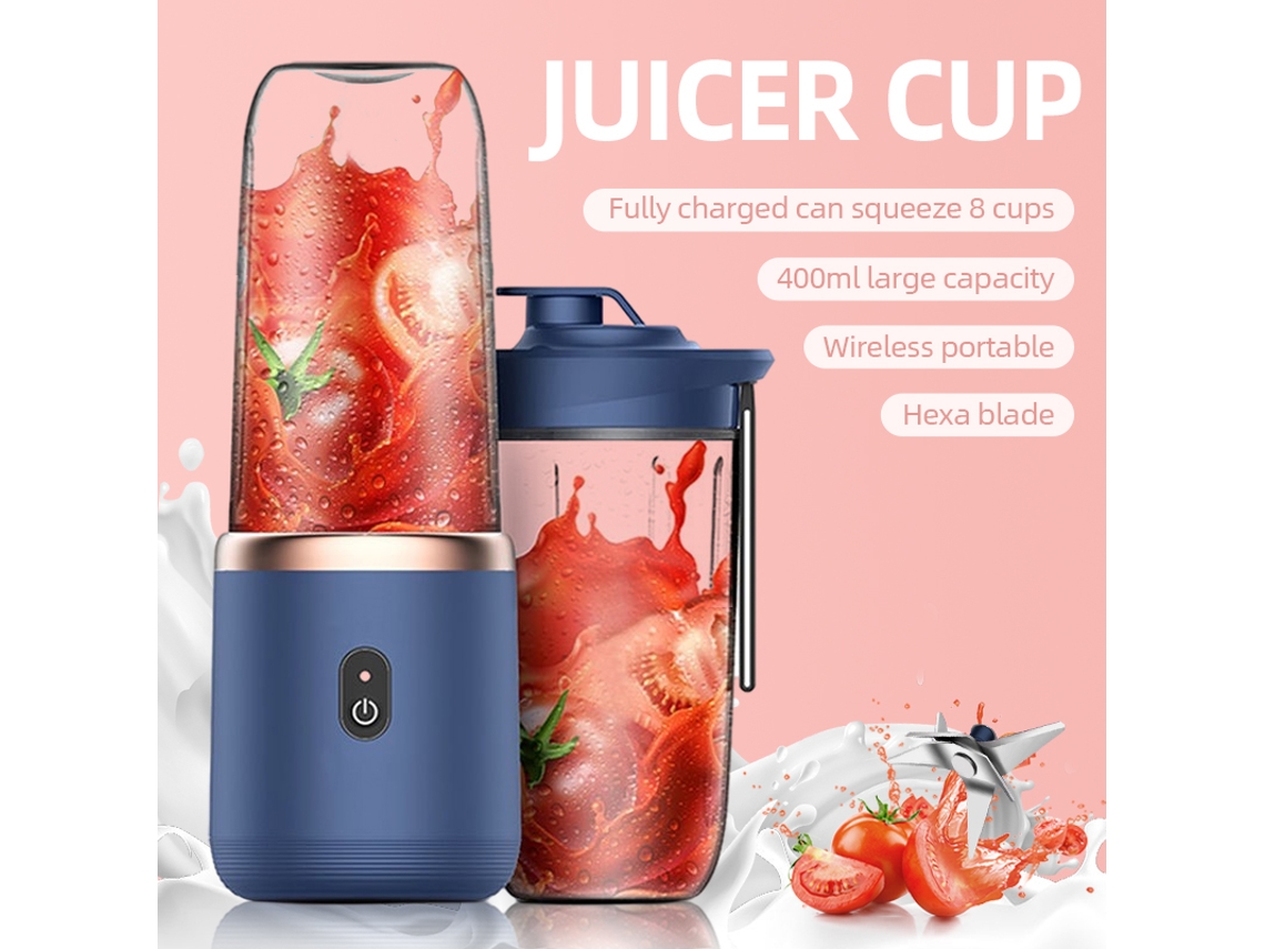 Lurelia Liquidificador Portátil Recarregável Usb, 400 Ml, Para Smoothies