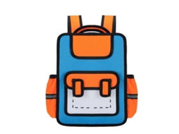 Mochila Infantil Criativa Em 3d Com Desenho Animado, Estilo Anime, Mochila Casual Para Escola E Viagens Curtas, Azul.