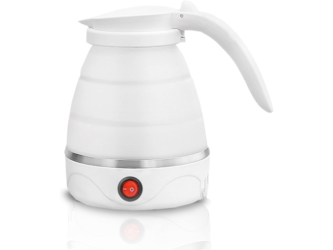 Chaleira portátil para viagens e acampamentos, mini chaleira dobrável para viagens, pequena base de aço inoxidável, para viagens e acampamentos Slowmoose