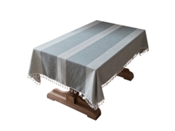 Toalha De Mesa Bordada Para Mesa De Jantar, Toalha De Mesa Rústica De Fazenda Com Bainha De Borla, Tecido De Algodão E Linho Resistente A Derramamento