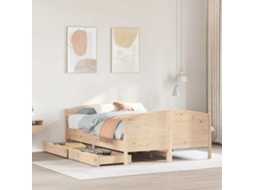 Vidaxl Cama Sem Colchão 120x190 Cm Madeira De Pinho Maciça