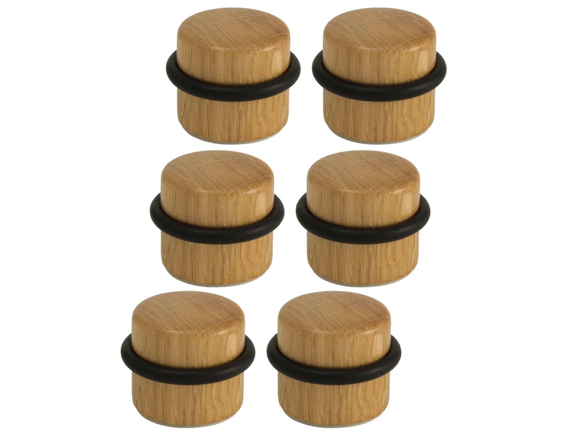Topes de Puerta de Roble Adhesivos para Suelos Protección para Puertas Y Paredes Pack de 6 Unidades