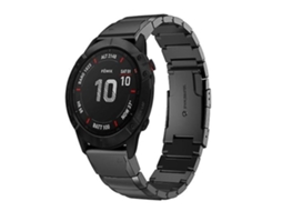 Pulseira De Relógio Lurelia Para Garmin Fenix 6 Pro Gps 22 Mm Tartaruga Shell Aço Inoxidável Preto
