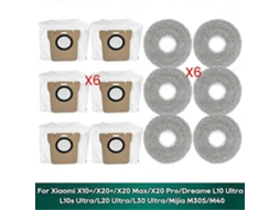 Saco Para Pó Dreame 12pcsmop, Compatível Com X20, X10, L10, L20, L30, M30s, M40, 12 Unidades