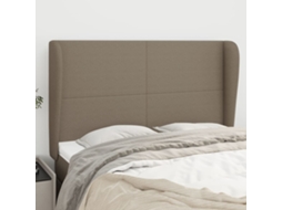 Vidaxl Cabeceira Cama Abas Tecido 147x23x118/128 Cm Cinza-acastanhado