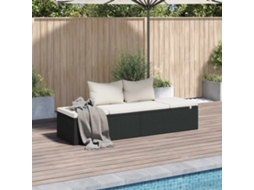 Vidaxl Espreguiçadeira De Jardim 195x60 Cm Vime Pe Preto