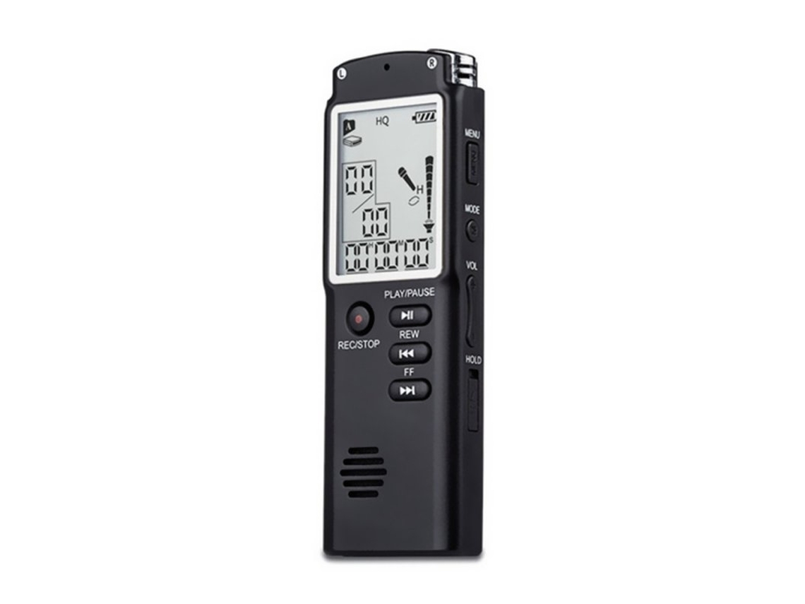 Gravador de Voz 8Gb/16Gb/32Gb Usb Profissional Dictaphone Gravador de Voz de Áudio Digital com Wav Mp3 Player Preto