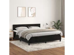 Vidaxl Cama Com Molas/colchão 160x200 Cm Veludo Preto