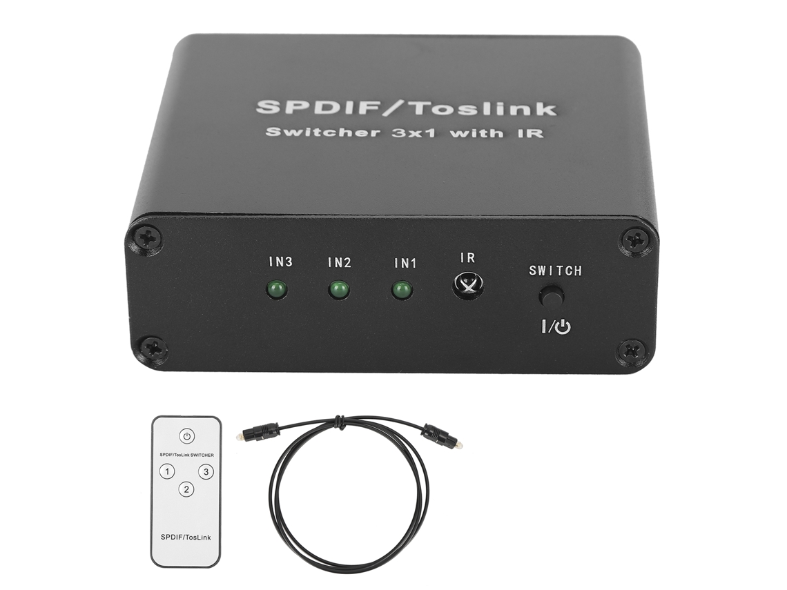 Conmutador Spdif/toslink 3 En 1 Con Control Remoto, 3 Entradas, 1 Salida, Compatible Con Lpcm2.0 Dts Dolby ac3