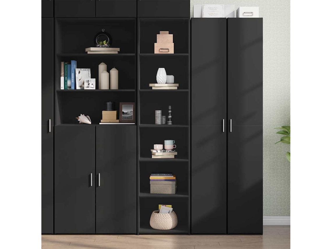 Vidaxl Armário Alto 45x41x185 Cm Derivados De Madeira Preto