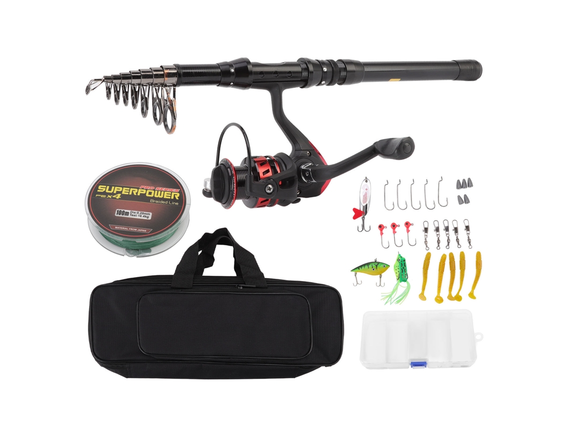 Combo Vara e Molinete Telescópico para Pesca Marítima