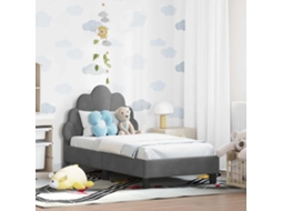 Vidaxl Estrutura De Cama Para Criança Com Cabeceira Cinzento-escuro