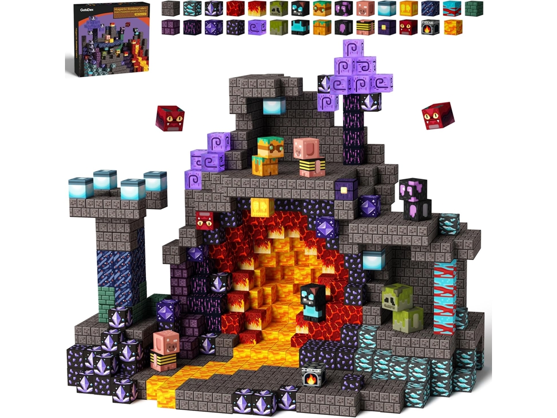 Maqueta Puzzle Mag Wonder Zh-022 Gobidex 100piezas Bloques De Construcción Magnéticos, Gemfifre Hollow Para Construir Mundos, Actividad Aventuras