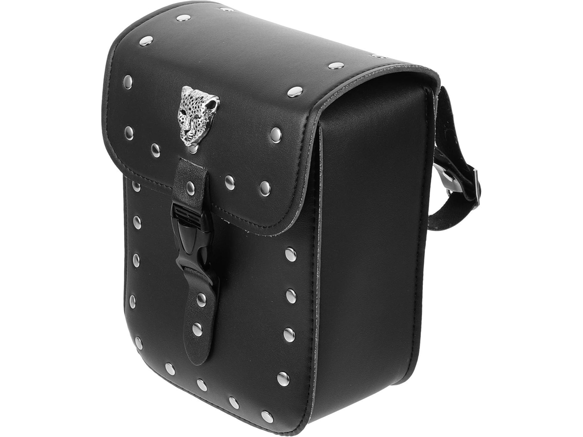Bolsa para ferramentas de motocicleta em couro PU, compacta e resistente.
