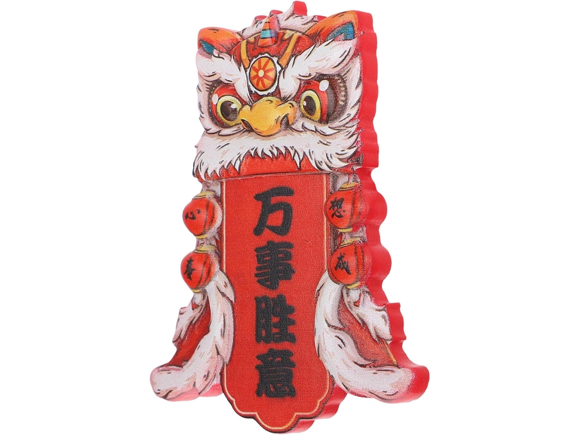 Ímã Decorativo Para Geladeira, Em Resina Com Design De Leão, Estilo Festivo Chinês, Com Função Antiderrapante Para Uso