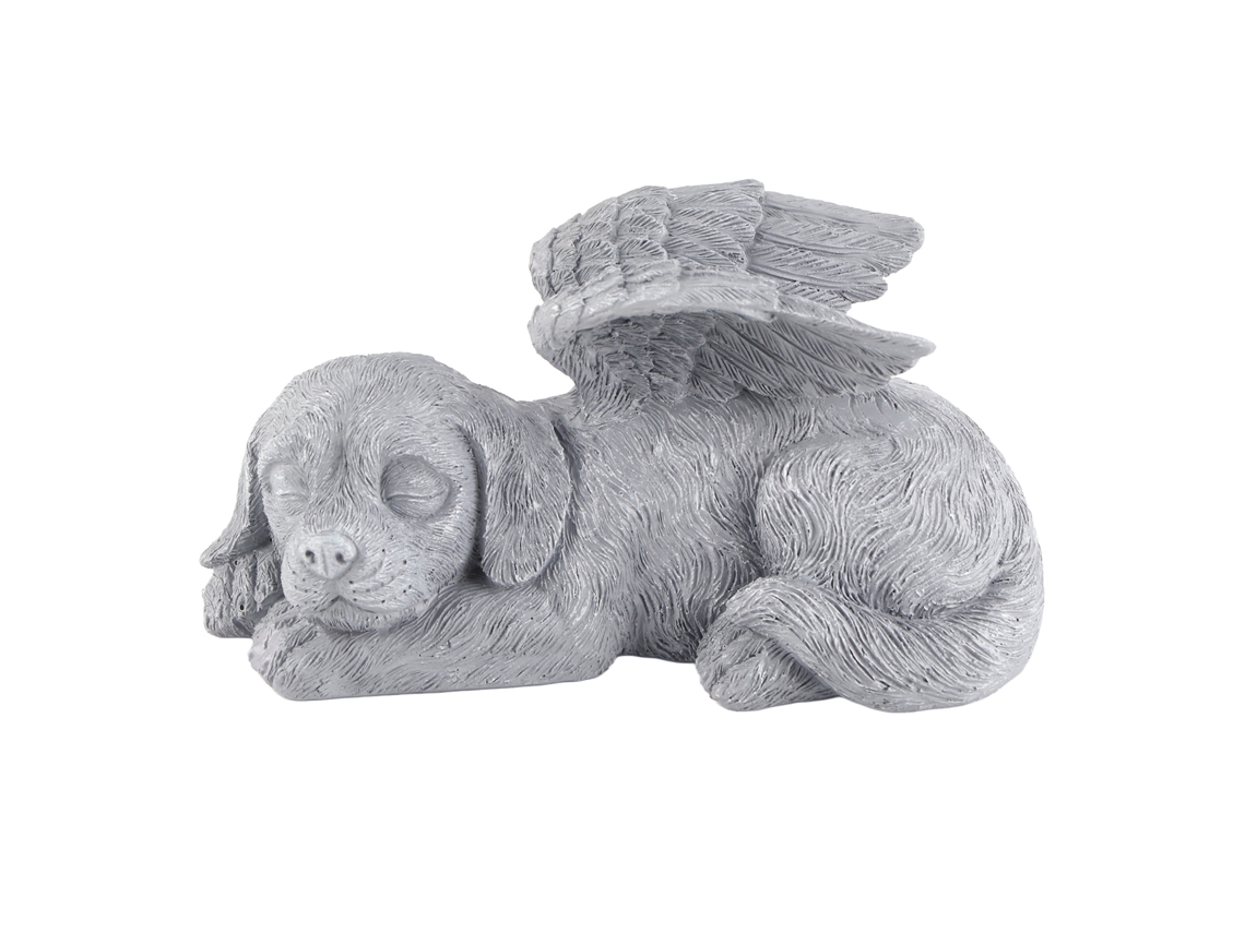 Estátua Comemoração Animal de Estimação Anjo Dormindo Resina para Jardim Gravestone Ornament