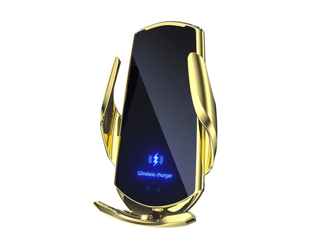 Suporte Smartphone Carro Carregamento Sem Fio Sensor Infravermelho Yizhood Dourado