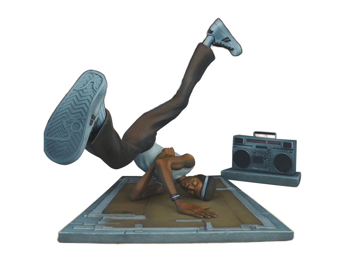 Laxiscreed Escultura De Elementos Hip Hop Com Estátua De Dj E Break Dance Em Resina