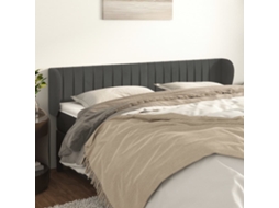 Vidaxl Cabeceira De Cama C/ Abas Veludo 203x23x78/88cm Cinzento-escuro