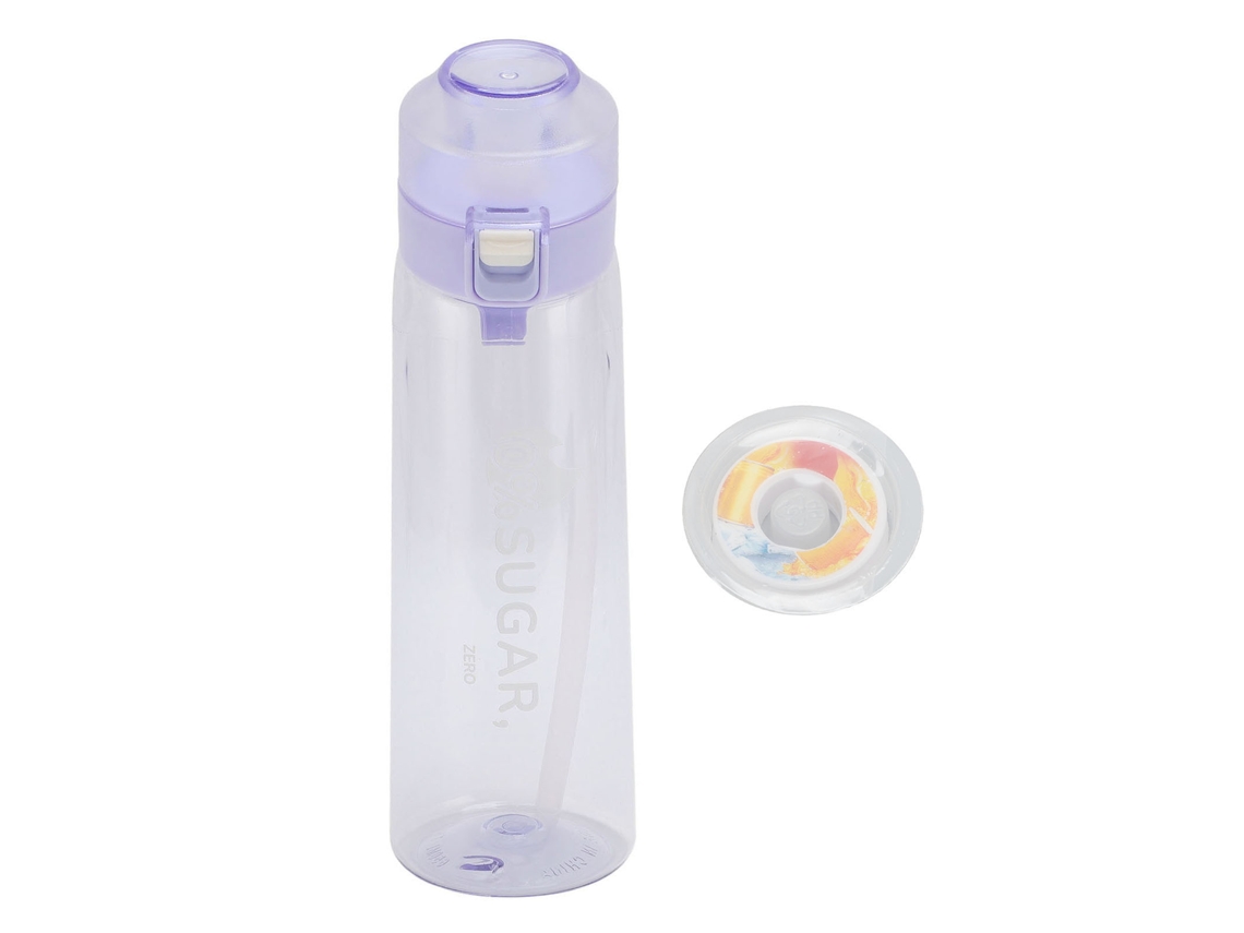 Botella Air Water Up Con Cápsulas De Sabor, Aroma A Pajita, Deportiva, A Prueba De Fugas, Flujo Rápido, 650 Ml, Morada
