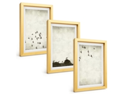 Composição De Quadros Pássaros Em Voo, Estilo Minimalista Espelharte (3 Peças 20x30 Cm)
