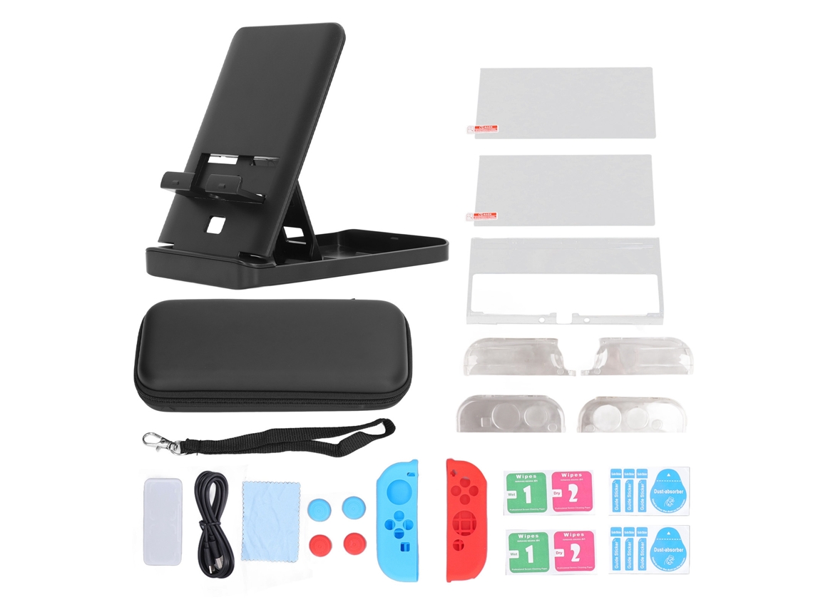 Kit Acessórios Console De Jogos: Estojo Grande, Protetor De Tela E Capas De Grip Para Viagem