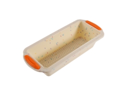 Forma de Silicone Antiaderente para Torradas, Forma Retangular para Pão, Faça Você Mesmo, Bege e Laranja Zeuxo