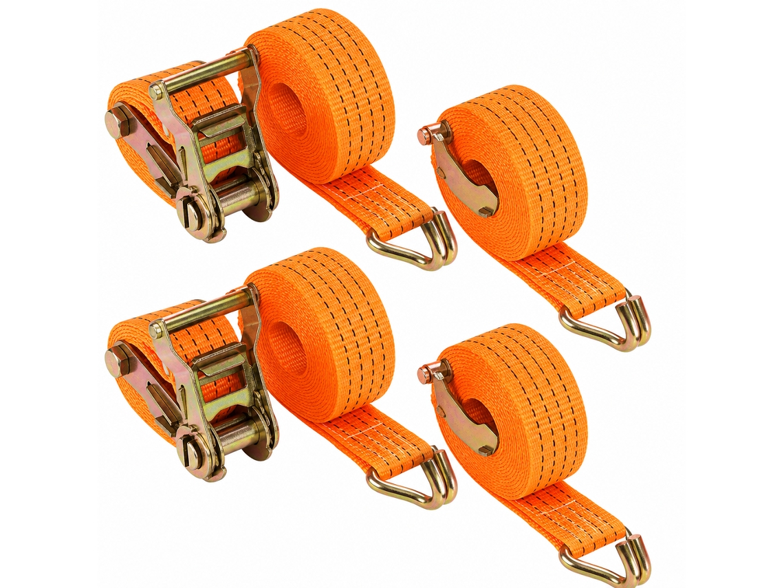 Cinta de Amarração POLSKI (laranja fluorescente, 6m x 38mm, 4 unidades)