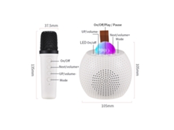 Laxiscreed Mini Karaoke Portátil Com Microfone Sem Fios E Caixa Bluetooth Para Diversão