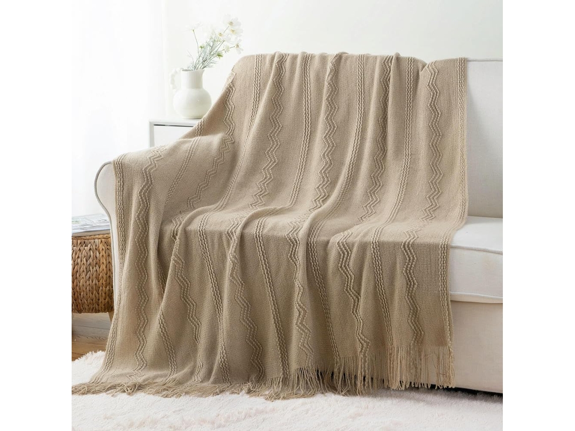 Manta Leve de Tricô para Cama Sofá Cobertor Verão, Macio, Quente, Ideal para Quarto e Sala de Estar