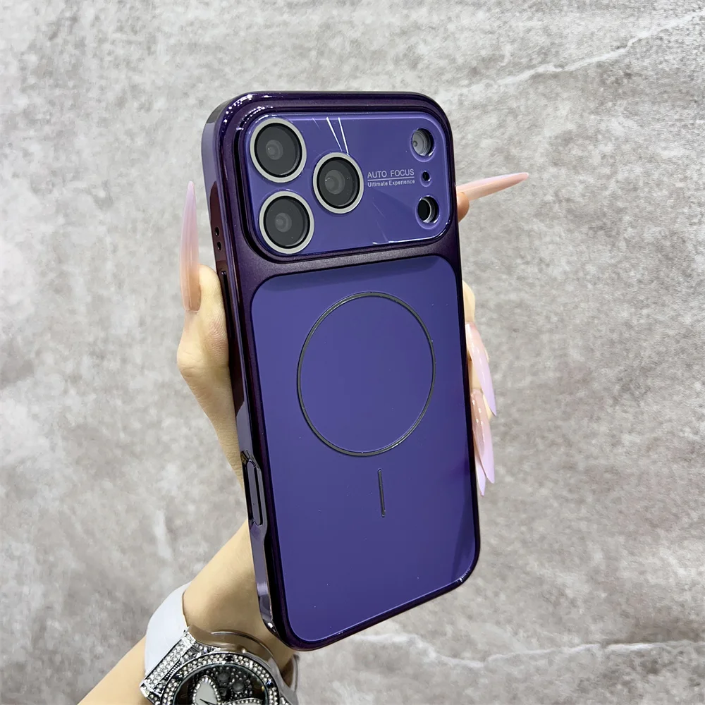 (iphone 16, Azul Escuro) Capa Magnética Magsafe Para Iphone, Resistente A Choques E Quedas.