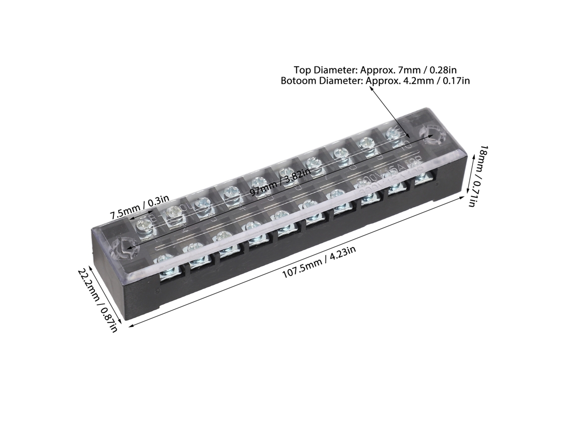 Kit De Conector De Terminais Laxiscreed Com 5 Conjuntos, 10 Posições, Duplo-ranura E Pinos Pré-isolados 15a 600v