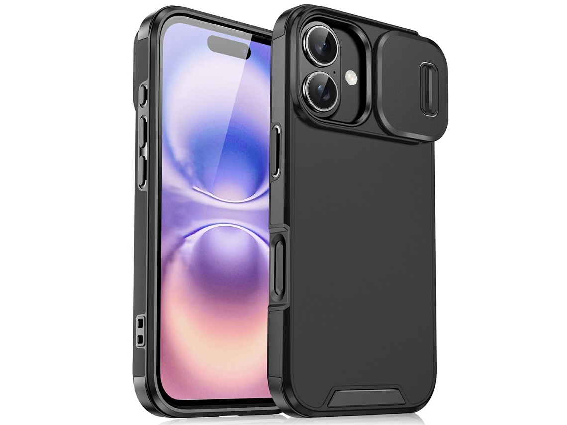 Capa Híbrida Armor Camcover Para Iphone 17, Preta.