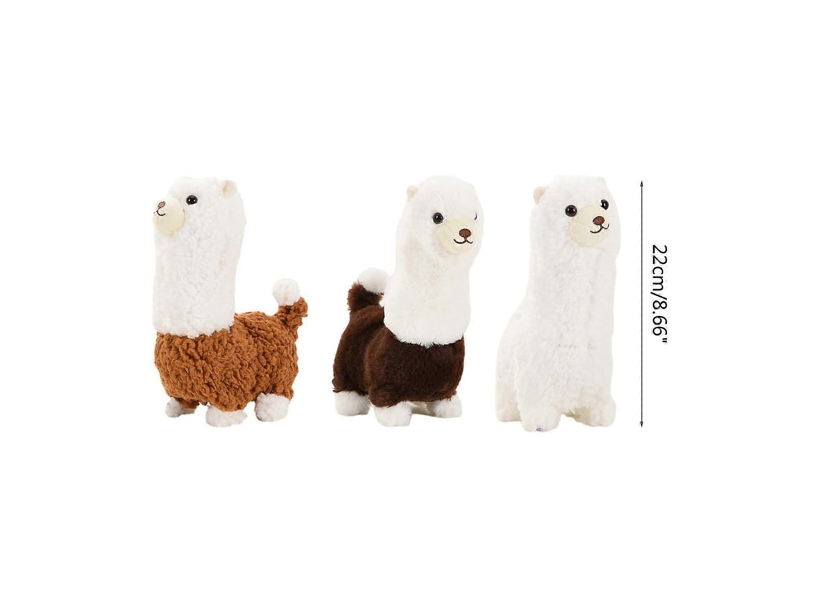 Brinquedo Elétrico De Alpaca De Pelúcia 9 Polegadas, Macio Interativo Para Crianças Com Som E Música, Marrom
