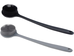 Conjunto De 2 Escovas Banho Partykindom Com Cabo Longo Para Corpo E Costas, Escova De Massagem Silicone Macio, Acessório