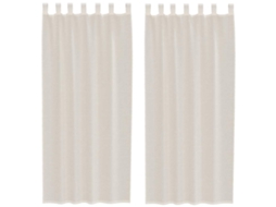 Cortinas de Voile com Aba 2 Pcs Creme MAISON EXCLUSIVE