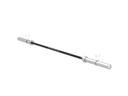 Barra de Peso de Aço 180 Cm Ø50 Mm com 2 Laços Carga 200 Kg para Ø5 Cm Discos de Treinamento Doméstico Pretos Ge
