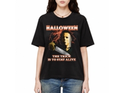 Rockinstone Halloween Movie Lightning Black Adult T-shirt Size:m