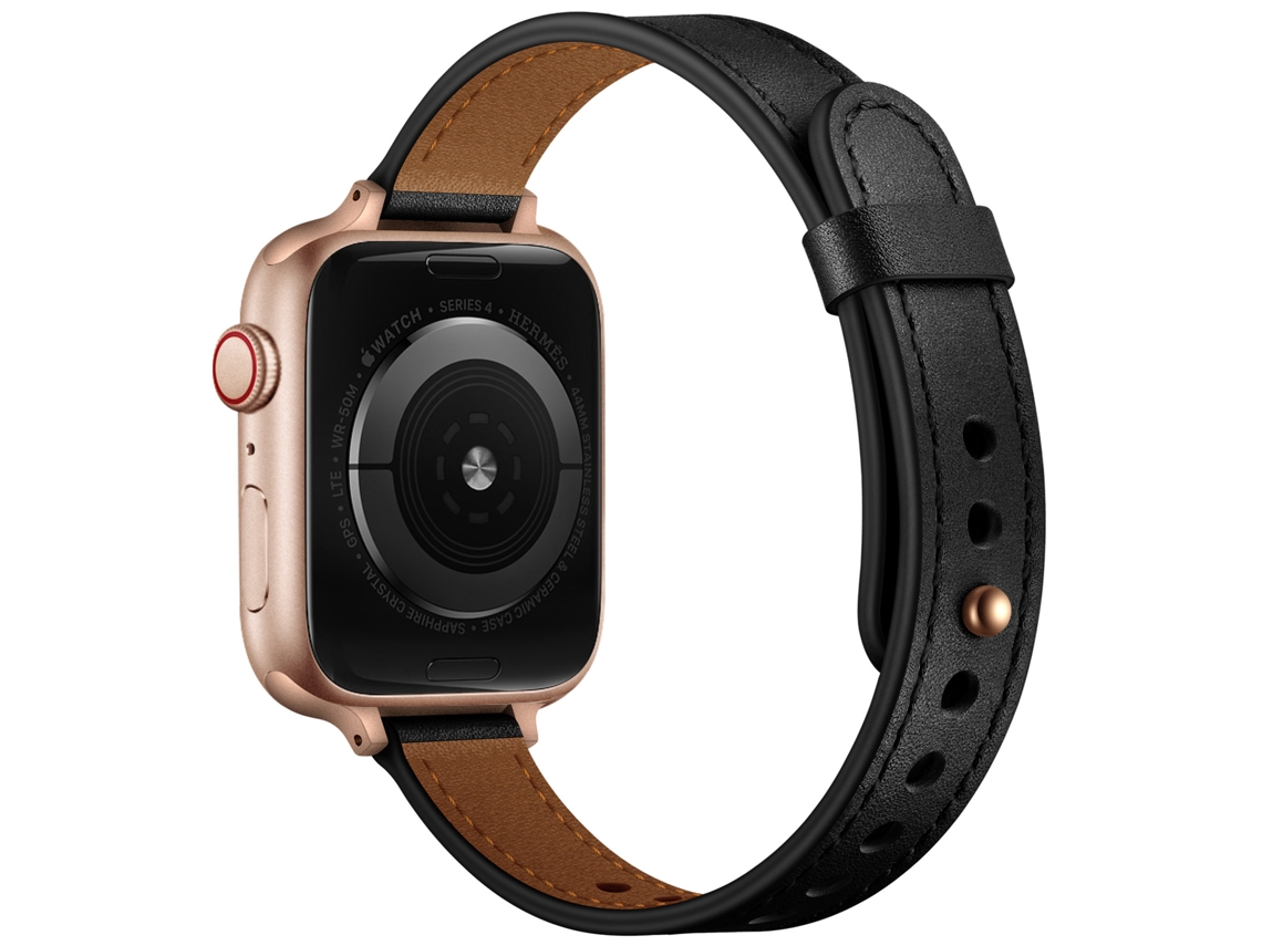 Bracelete para 18mm Universal Couro Genuíno Preto XIAOMOYU