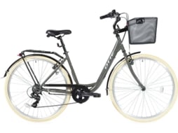 Bicicleta de Cidade OTTE Nebula com Cesto (Cinzento e Creme - 28")