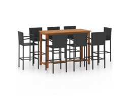 Garden Bar Set, Garden Bar Sets Vidaxl Preto Madeira De Acácia (n/a)