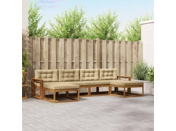 Vidaxl Conjunto De Sofás Para Exterior 6 Unid. Natural E Bege