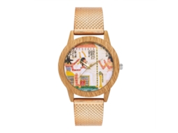 Reloj De Pulsera Unisex De Analógico Con Dial Redondo Oro Rosa De Quartzo