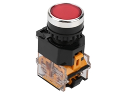 Interruptor De Botão De Pressão Com Trava Automática De Cabeça Plana Vermelha La38-11bnzs(la38-11s)