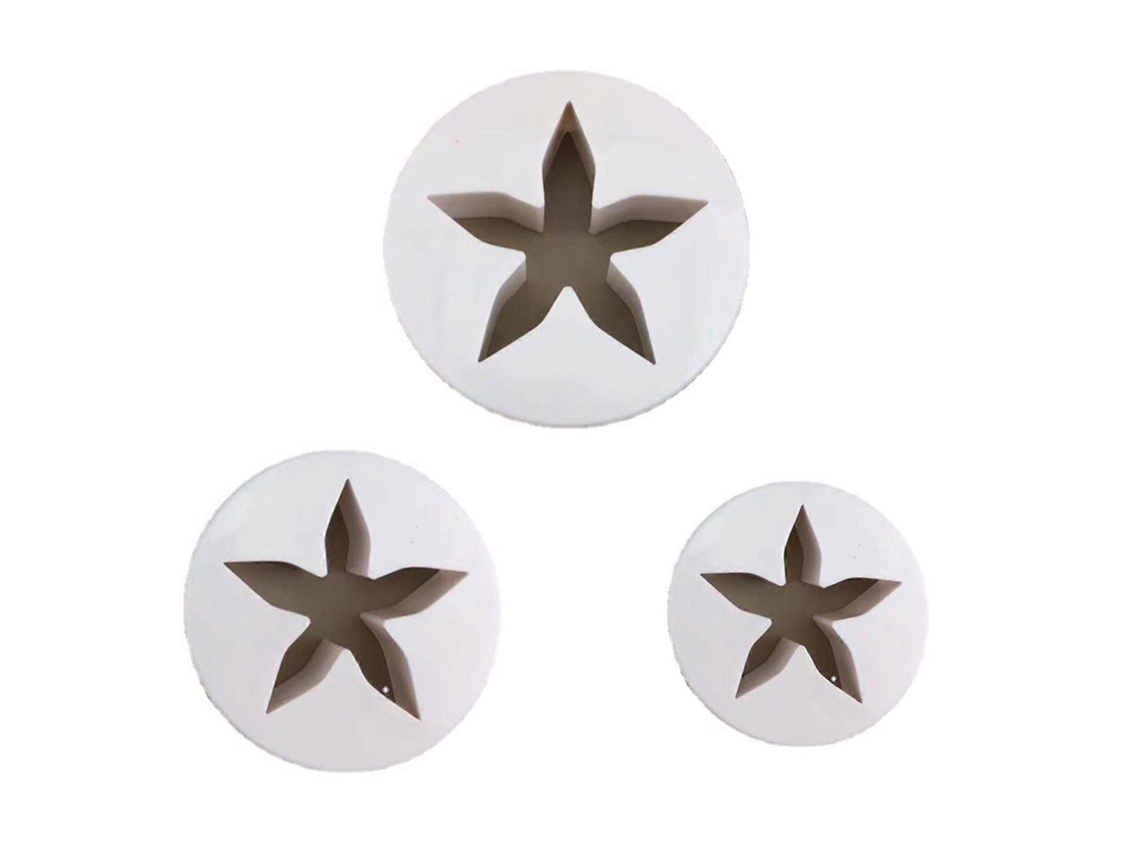 Molde Para Fondant Em Formato De Estrela De Cinco Pontas, Ideal Para Cortar Biscoitos E Bolos. Feito De Plástico. Acessórios Para Confeitaria Caseira.