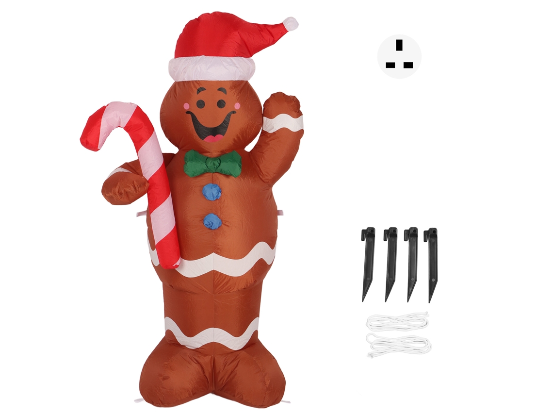 Homem de Gengibre Inflável de Natal 1,5m | S/MARCA