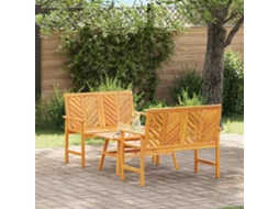 Vidaxl Conjunto De Lounge De Jardim 3 Unid. Castanho
