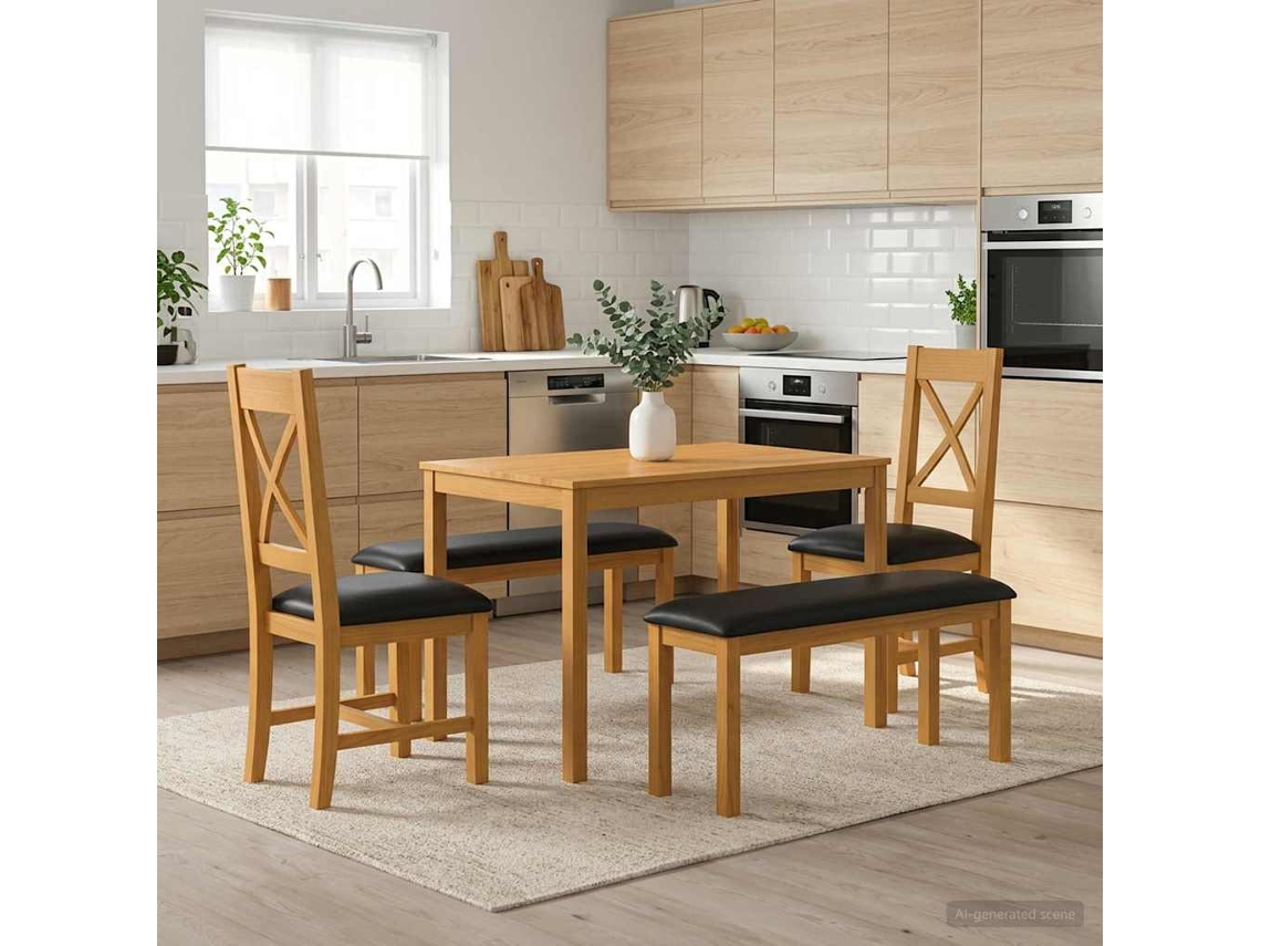 Vidaxl Conjunto De Sala De Jantar 5 Unid. Preto